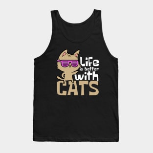 Life Is Better With Cats Funny Tank Top